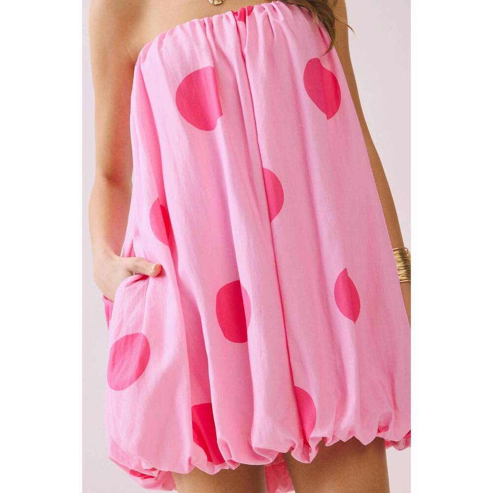 NEW TCEC pop polka mini dress in pink - Picture 5 of 5